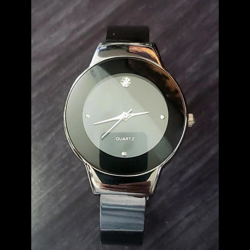 VTG Waltham Lady Black Bold Syle Diamond Dial‎ Bengal Watch